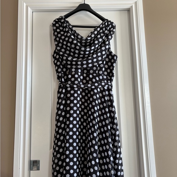 Ricki's Black and White Polka Dot Midi Dress - Picture 2 of 3